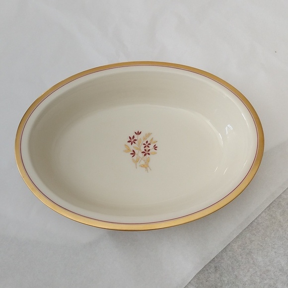 Vintage Lenox Bone China Nydia Oval Vegetable Bowl, 9.5" - Picture 7 of 9